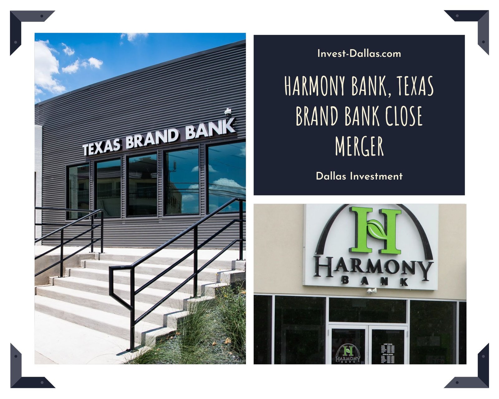 Harmony Bank and Texas Brand Bank Announce Merger to Boost Financial Services